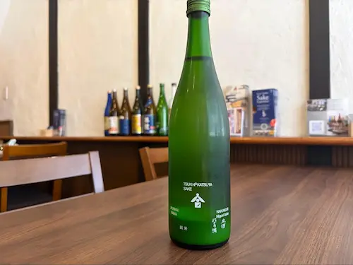 A bottle of Tsuki no Katsura Nigori Sake