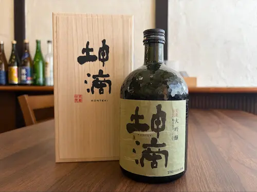 A bottle of Konteki Daiginjo